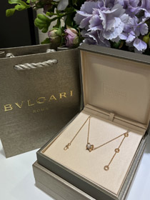 Bulgari rose gold full diamond spring waist necklace-3716