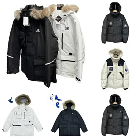 New Balance Embroidered Sports Zipper Hooded Mid-Length Workwear Down Jacket-4264